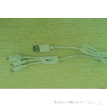 Customized 3 in 1 Data USB Cable for iPhone/Samsung/HTC/Blackberry